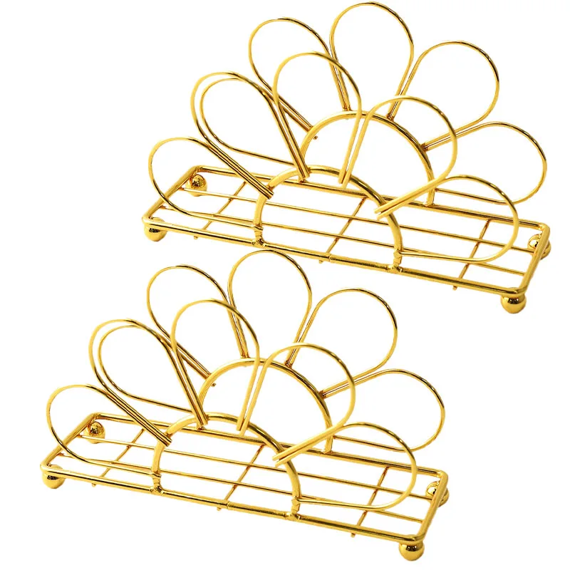 Iron Floral Napkin Holder for Hotel Cafe Tabletop Decor