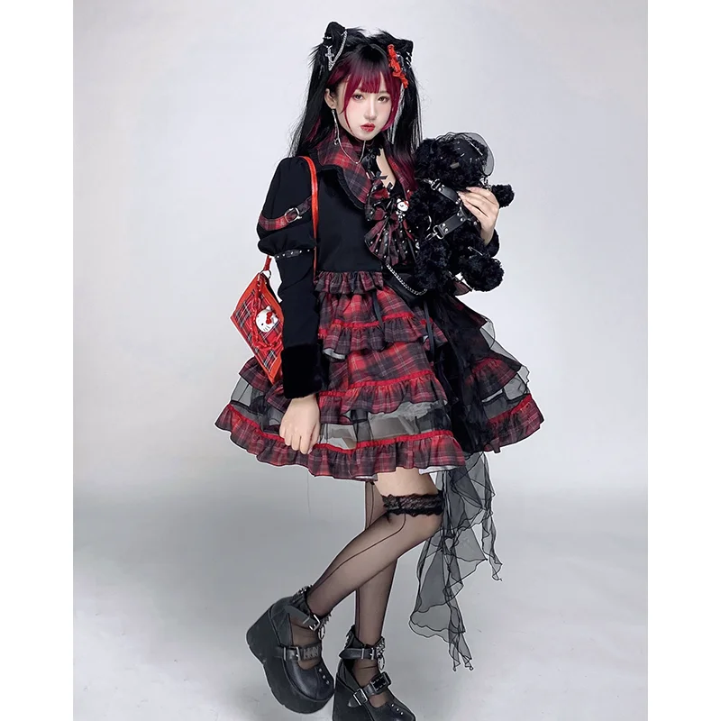 Japanese Gothic Punk Lolita Dresses Lolita Dress Lolita Suspender Dress Lolita Cosplay Costumes Suspender Dress Lolita Skirt Lolita Blouses