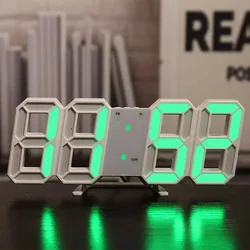 Modern LED Digital Alarm Clock - Sleek Wall & Desk Decor (White and green)