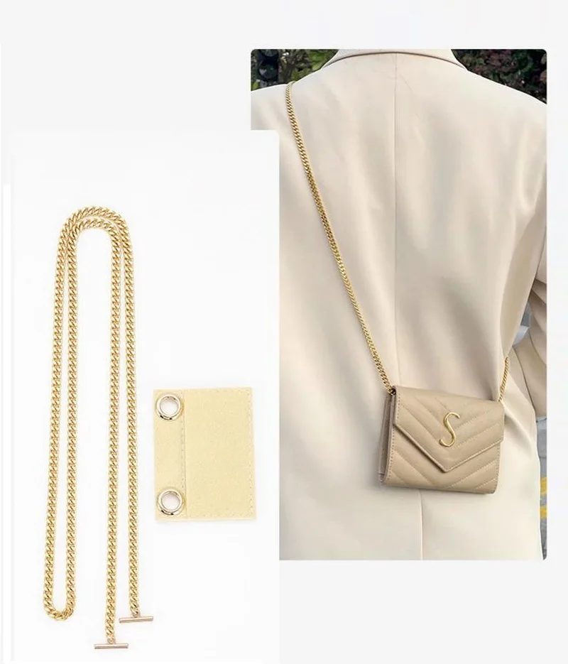 Retrofit Purse T Chain Strap For Y SL Bag Inner Bags Accessories Handbags Purse Insert Felt Liner Bag Crossbody Chain Straps handbag organizer felt bag organizer
