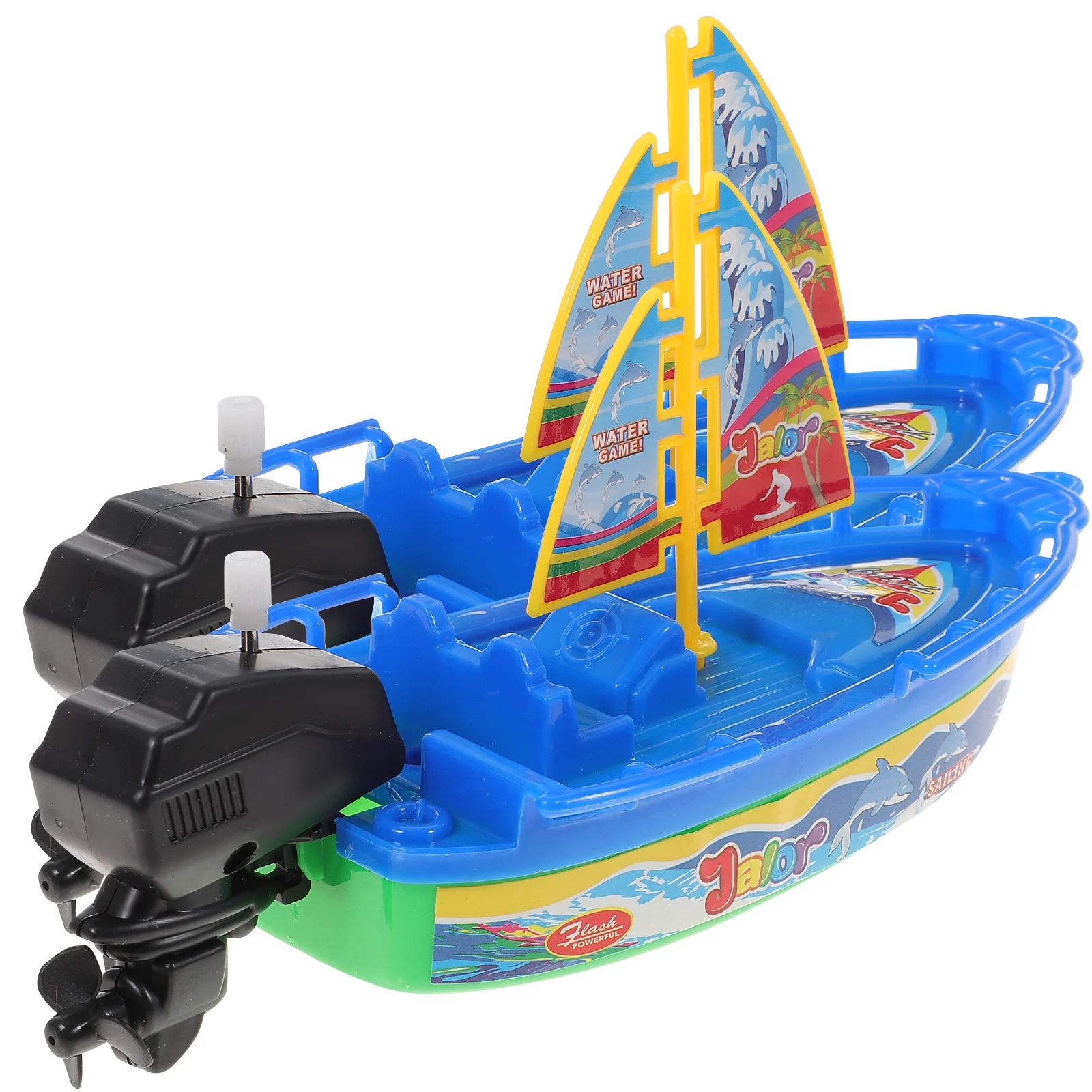 

2Pcs Toy Wind Ship Water Sprayer Safe Floating Bath Pool Beach Party Favor for Toddler ( Yellow )
