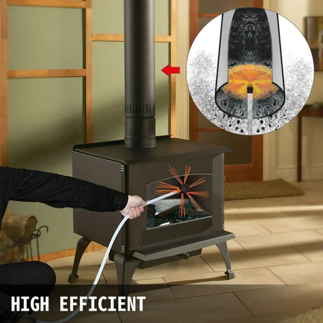 3pcs 100cm TFlexible Rods Chimney Cleaning Brush Fireplace Flue Sweep Whip Power Sweeping Away Soot Household home Cleaner Tools