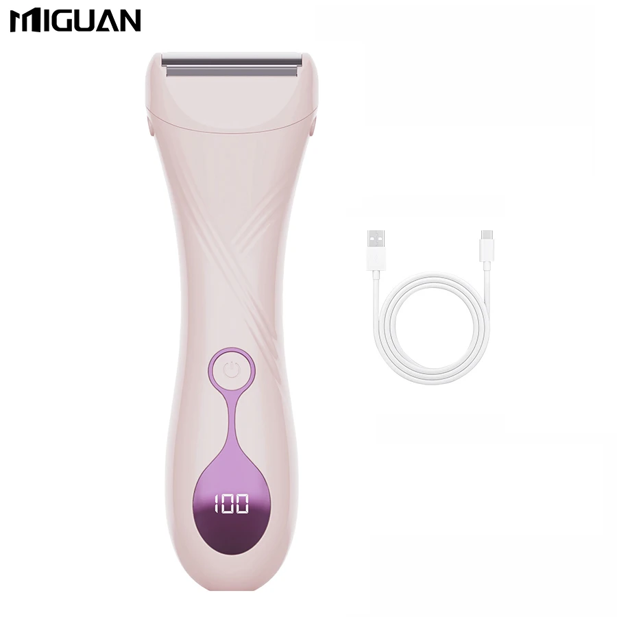 ماكينة حلاقة كهربائية للنساء، شفرة من الفولاذ المق...