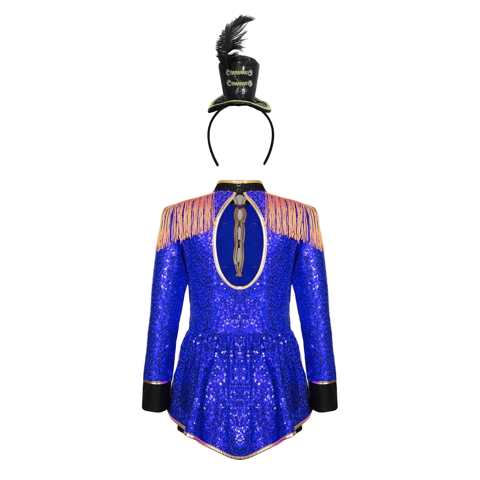 Costume da direttore di circo per ragazze, tutù, body, vestito, banda da marcia, tromba, squadra, Halloween, Natale, cosplay, vestiti per feste a tema - immagine 6