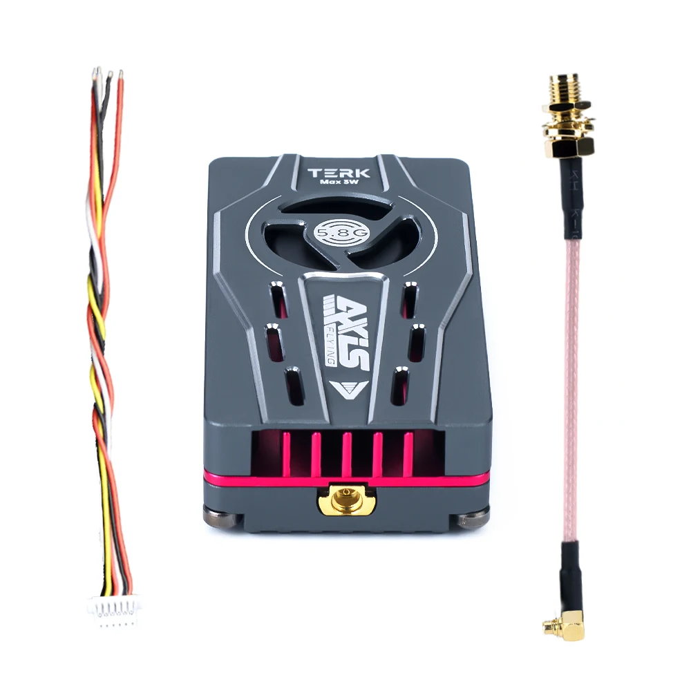 Axisflying TERK Analog VTX 5.8GHz Max 3W Power Heat Sink OSD Video Transmitter for FPV Freestyle RC Long Range Drone 5/7/10inch, fpv transmitter receiver,fpv accessories