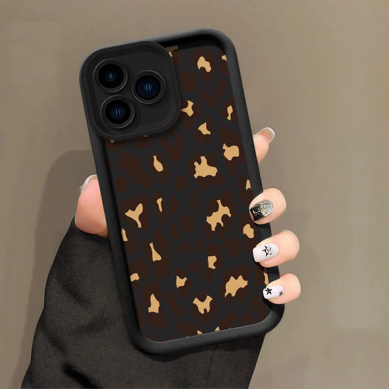 Leopard Print Shockproof Silicone Phone Case with Soft Bumper