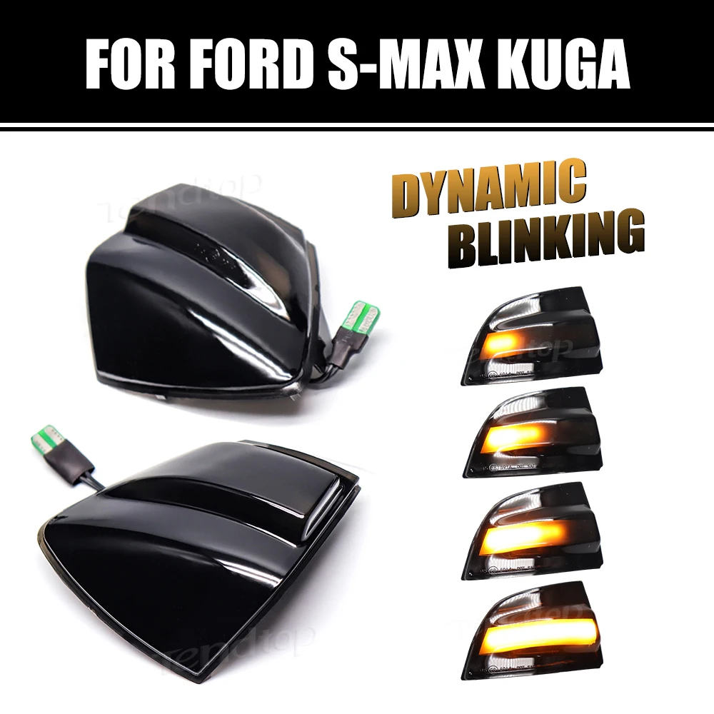 

LED Dynamic Turn Signal Light Side Marker Lamp Sequential Blinker Indicator For Ford S-Max 2007-2014 Kuga C394 08-12 C-Max 11-19