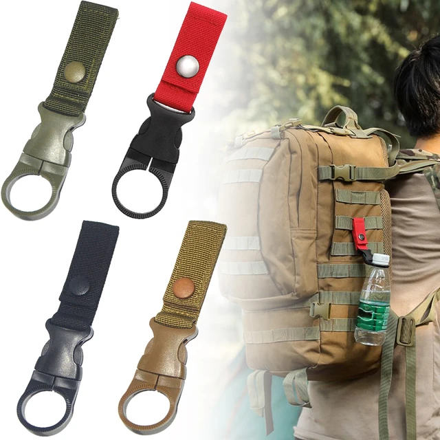 4 PCS Water Bottle Clip, Water Bottle Holder for Backpack Belt Hiking, Clip  for Bottle Hanger Hanging Buckle Nylon Plastic Outdoor Camping Traveling