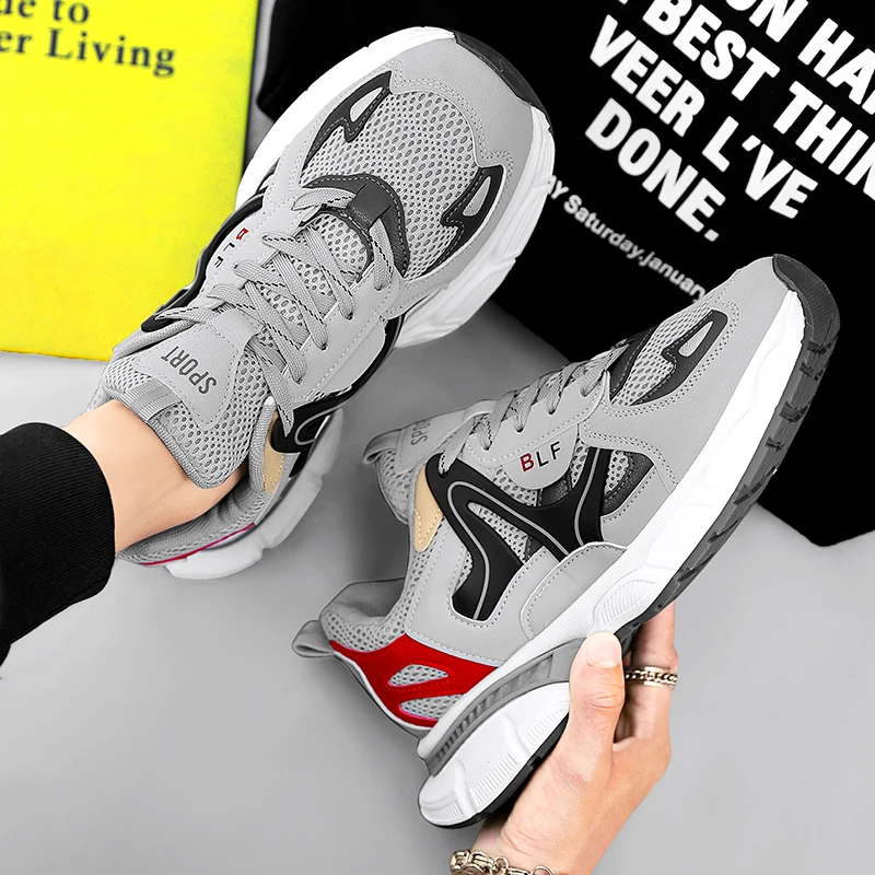 

Autumn Men's Sneakers Fashion All-match Mesh Breathable Walking Casual Shoes Outdoor Non-slip Comfortable Damping Sports Shoes