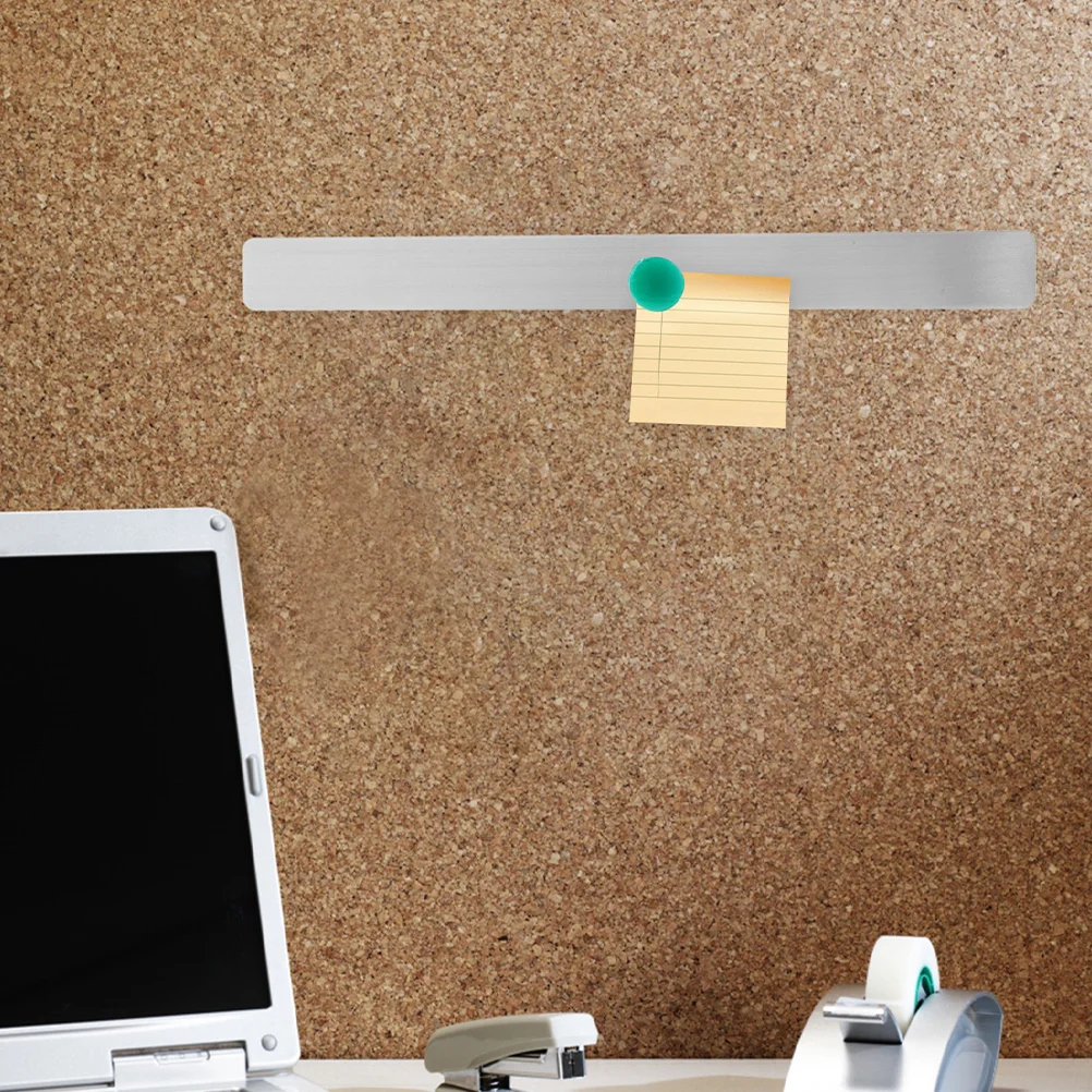 4pcs Bulletin Strips Self Adhesive Frameless Iron Bulletin Board Bar with Adhesive Backing Photo Notes Office School Home decor