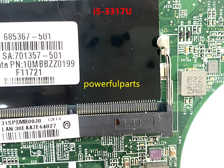 100% working for hp SPECTRE ULTRABOOK 14T-3200 14-3000 motherboard with i5-3317U cpu HM76 685367-501 DASPSDMBAC0