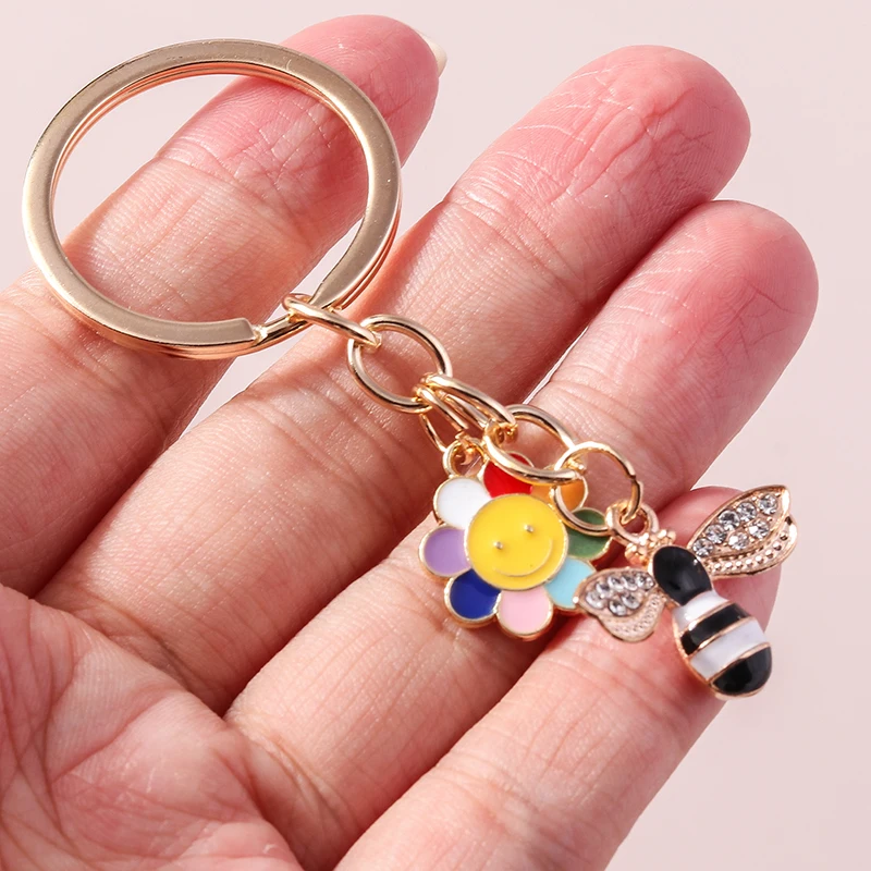 Niedlichen Kristall Strass Kaninchen Schlüssel bund für Auto Schlüssel halter Frauen Mädchen Schlüssel ring Anhänger Handtasche Charms DIY Schmuck Geschenke – Detail 8