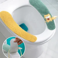 Soft Plush Toilet Seat Cover Cushion Quick Dry Universal Winter Warmer Toilet Seat Pads Washable Easy to Install Seat Covers 1