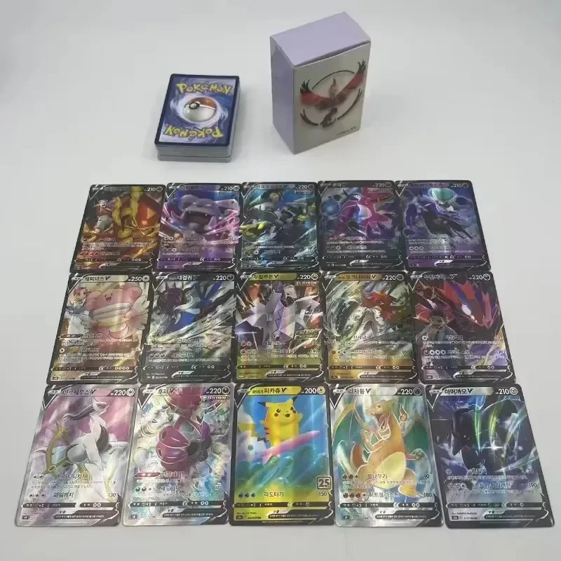 Pokemon Cards Korean Cards VStar Vmax Box TAG and Moon Evolutions Shiny 25pcs/50pcs/100pcs Pokemon Game Gx Children's Toys pokemon cards,game cards,collectible cards,anime cards,anime trading cards,animation game cards,pokemon toys