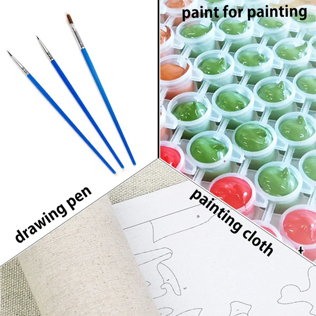 Kits de coloriage par numéros de feuilles et de plantes, bricolage, peinture par numéros, dessin moderne sur toile, Art peint à la main pour cadeau mural de salon 4