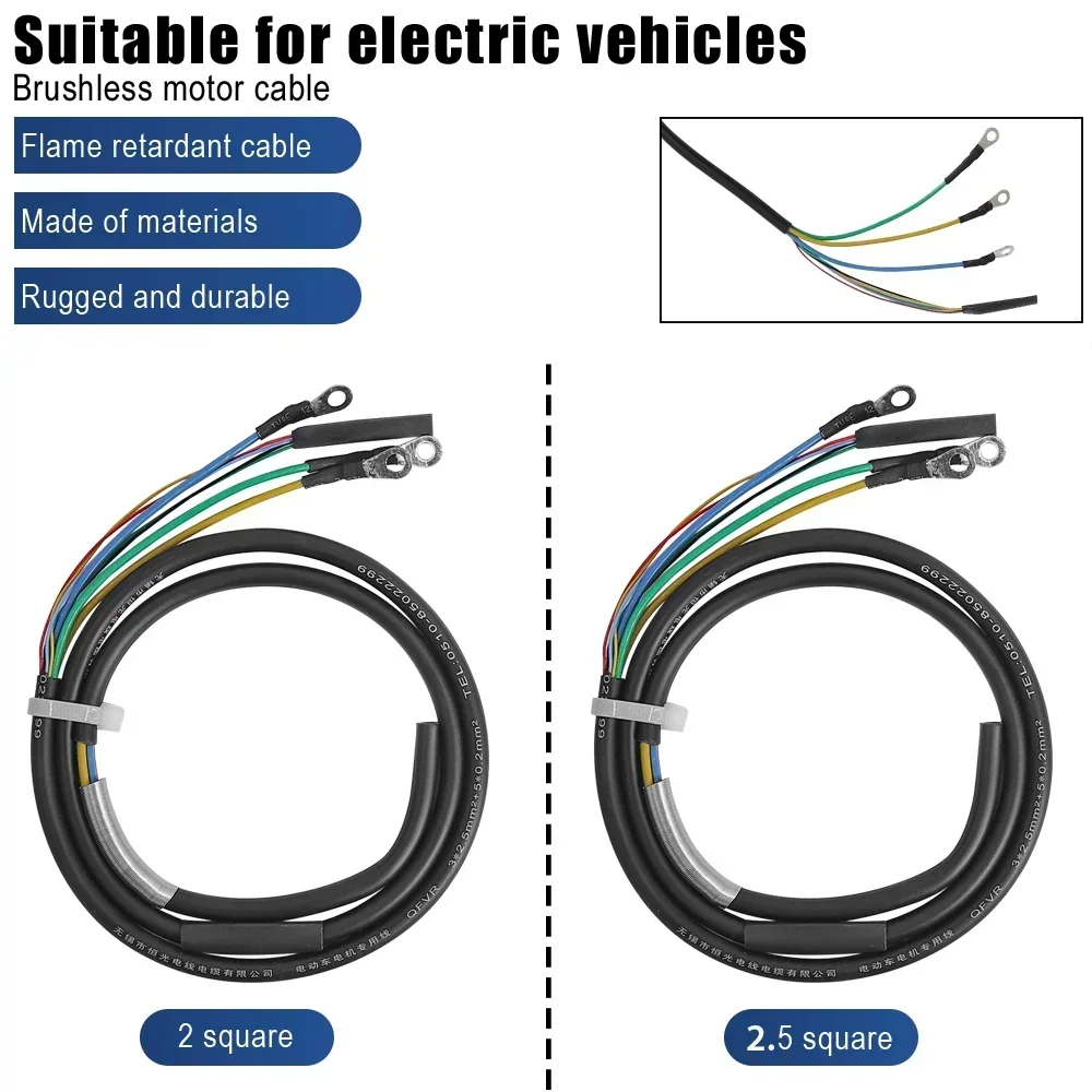 2 mm2/2,5 mm2 Motorkabel, bürstenloser Gleichstrommotor, Hall+Phase-Draht, reines Kupfer, Hall-Sensor-Draht für 1000/800 W Motor für E-Fahrrad – Detail 1