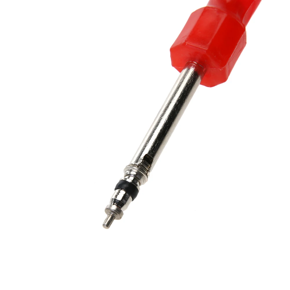 Tire Valve Core Removal Installer Tool Screw Driver Tire Repair Wrench with 5 Valve Cores Car Bike Motorcycle Repair Tools