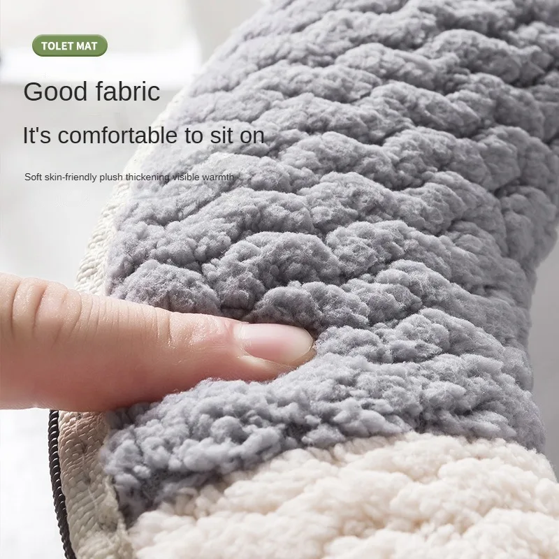 Warm toilet cushion New zipper thick winter soft toilet seat pad potty cover washer case for WC cape back waterproof silicone 2