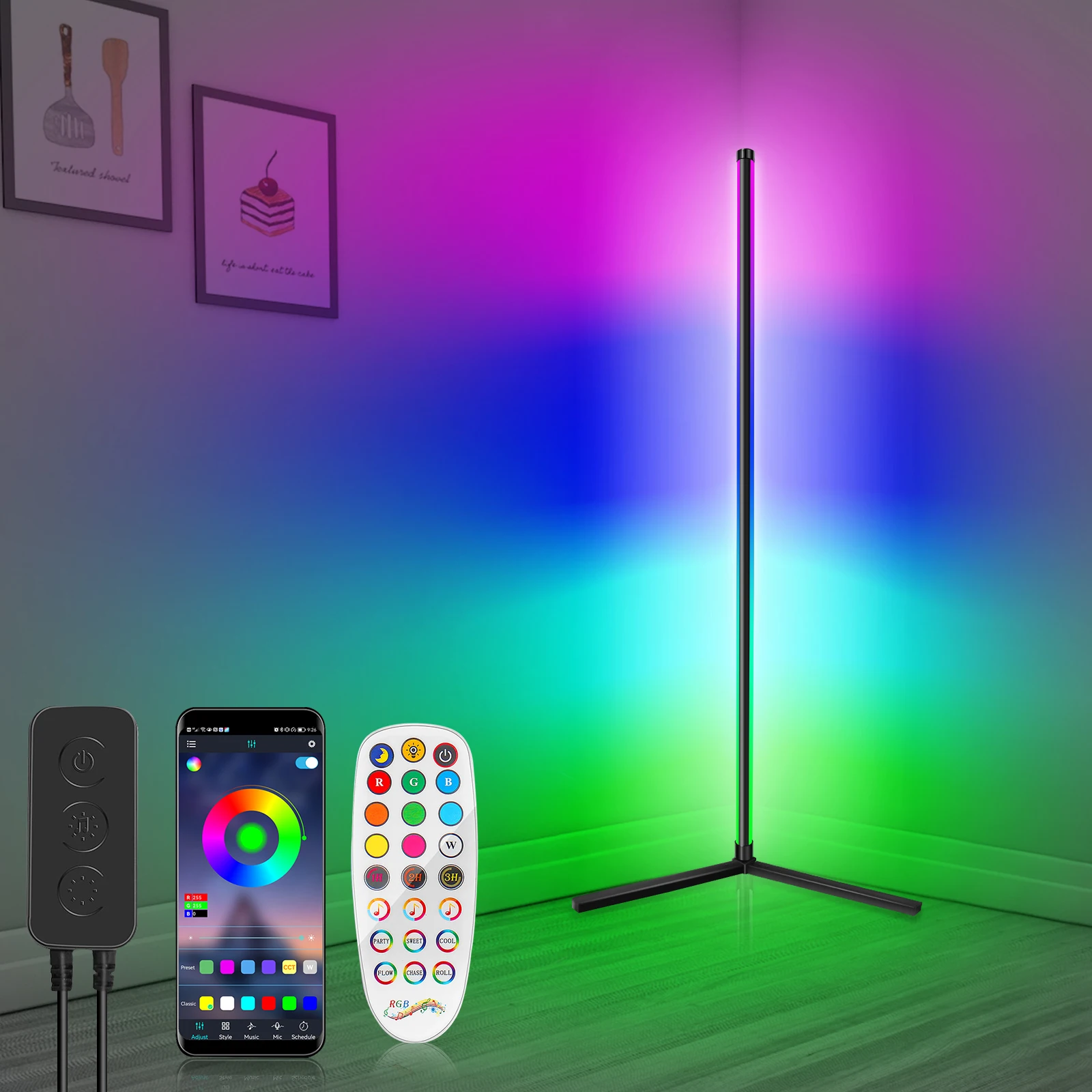 RGB LED Floor lamp Indoor Home Decoration Modern Corner Floor Lamp
