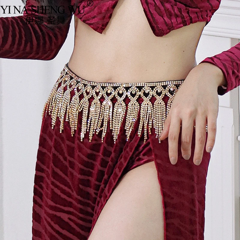 

Belly Dance Waist Chain New Tassel Oriental Dance Color Diamond Belt High-End Dance Waist Seal Sexy Rhinestone Bellydance Chain