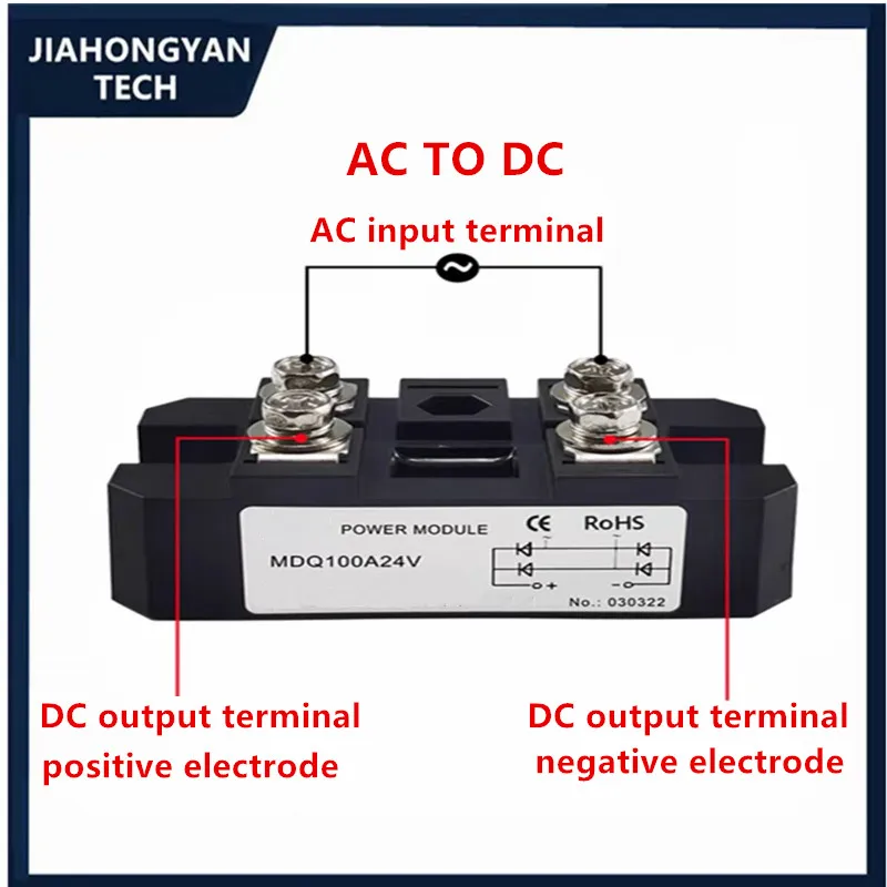 Mostek prostowniczy jednofazowy 100A MDQ100A 12V 24V 36V 48V 60V 220V 600V 800V 1000V 1200V 1600V