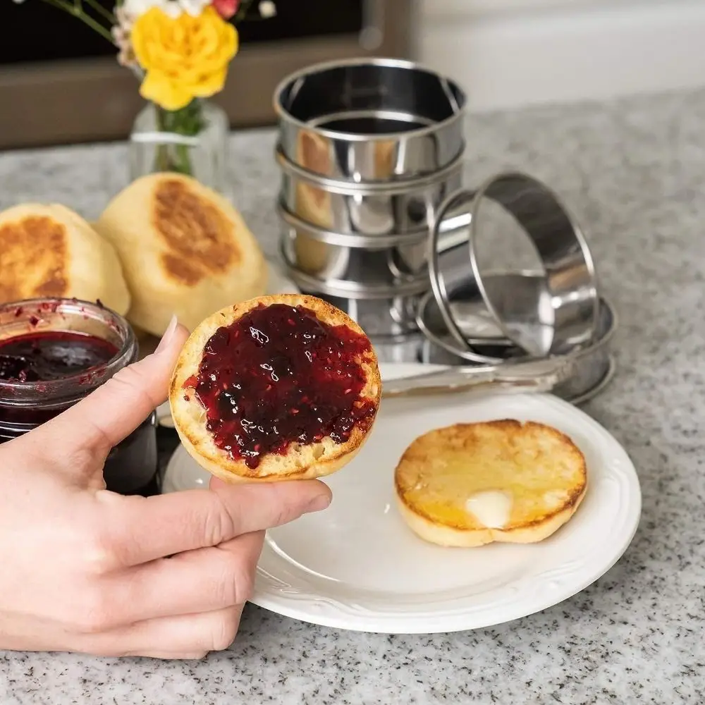 Stainless Steel Baking Circle Double Rolled Cookie Molds Circle Egg Ring Cooking Rings 10cm 8cm Brioche Molds Biscuit Pastry baking mold,cookie mould