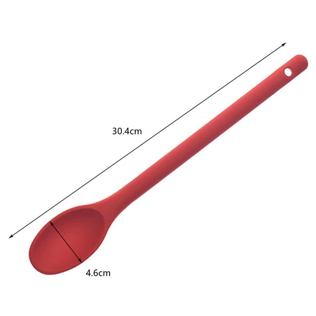 1 Pc Silicone Mixing Spoon Nonstick Cooking Spoon Kicthen Spoon Baking Spoon  for Cooking Stirring, Mixing