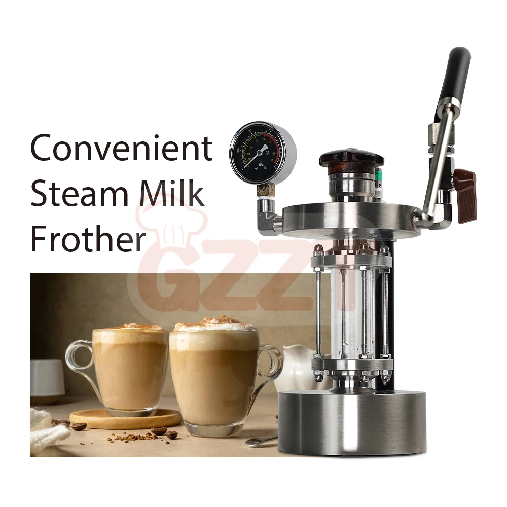GZZT Milk Frother Steamer High Pressure Dry Steam Coffee Milk Foamer for  Espresso Requires 1500W Supply 1-5 Steam Holes Optional