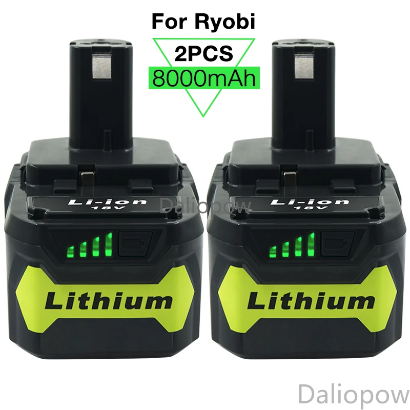 2 PACK For Ryobi ONE 5.0AH P108 RB18L50 Li-Ion Tool Battery 18V P104 RB18L40