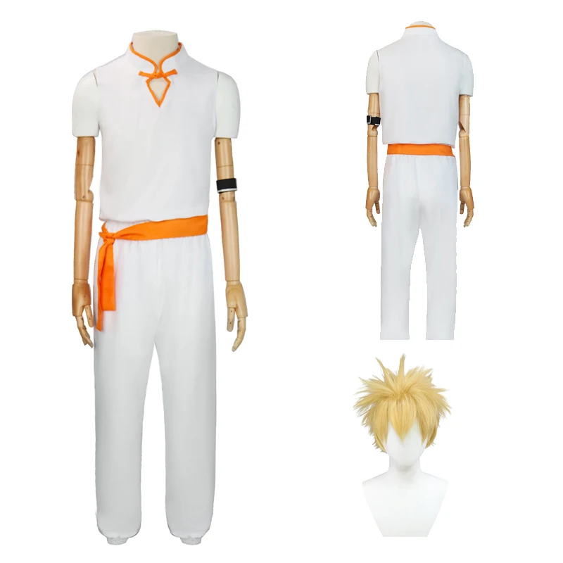

BLUE LOCK Rensuke Kunigami Cosplay Anime Costume Outfits Men Top Pants Gold Wigs Set Clothing Halloween Party Disguise Suit