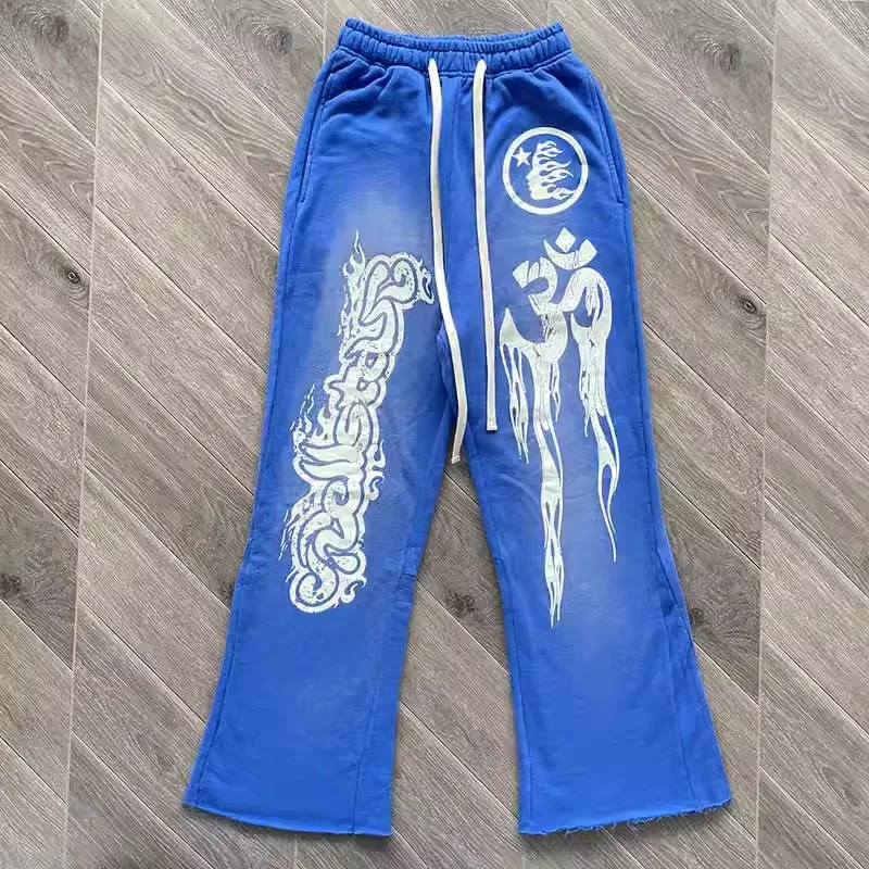 

Hellstar Studios Blue Sweatpants Men's 1:1 Best Quality Jogger Drawstring Pants Women Casual Trousers