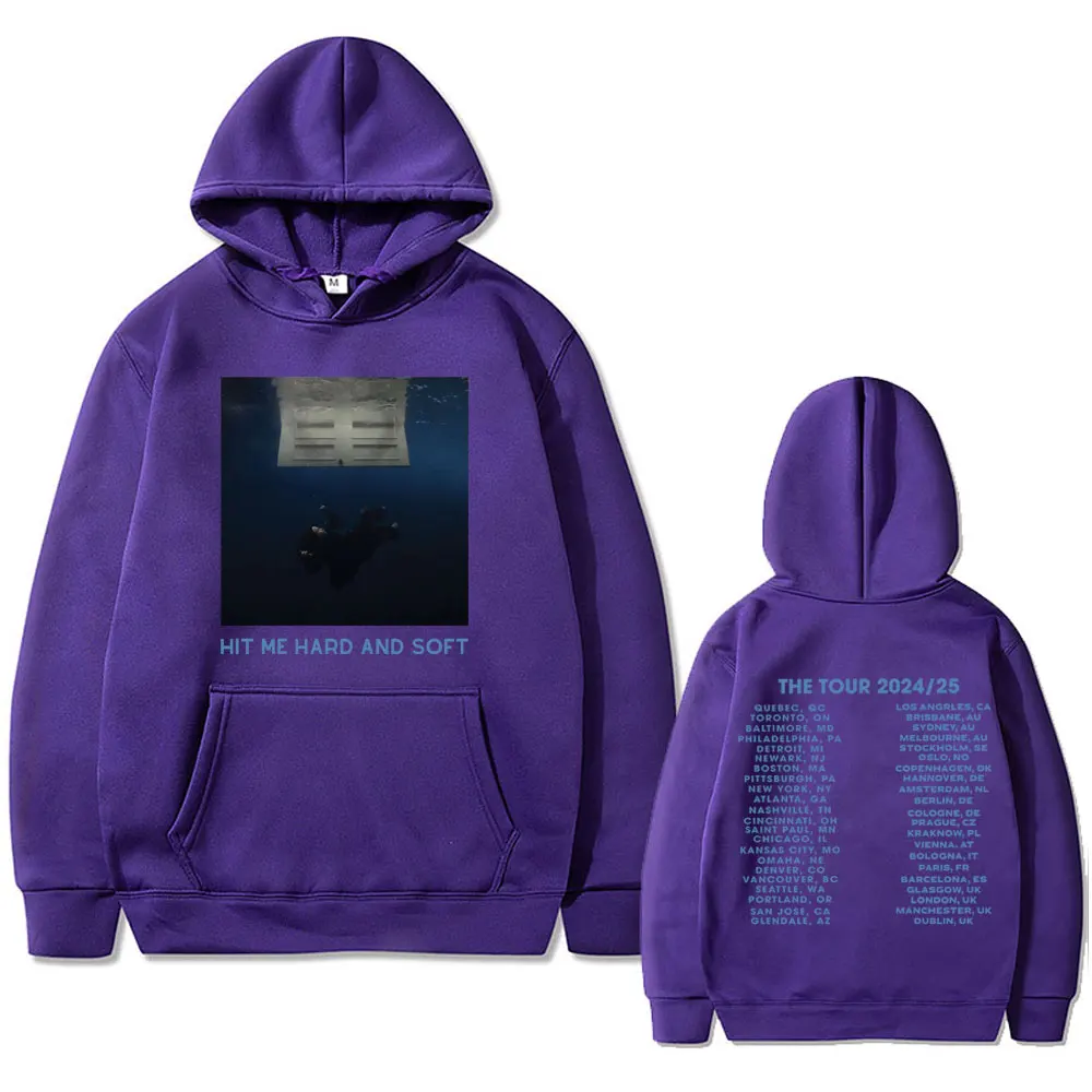 Hit Me Hard and Soft 2024 Tour Graphic Print Hoodie Men Women Fashion Vintage Trend Sweatshirt Men's Casual Oversized Hoodies