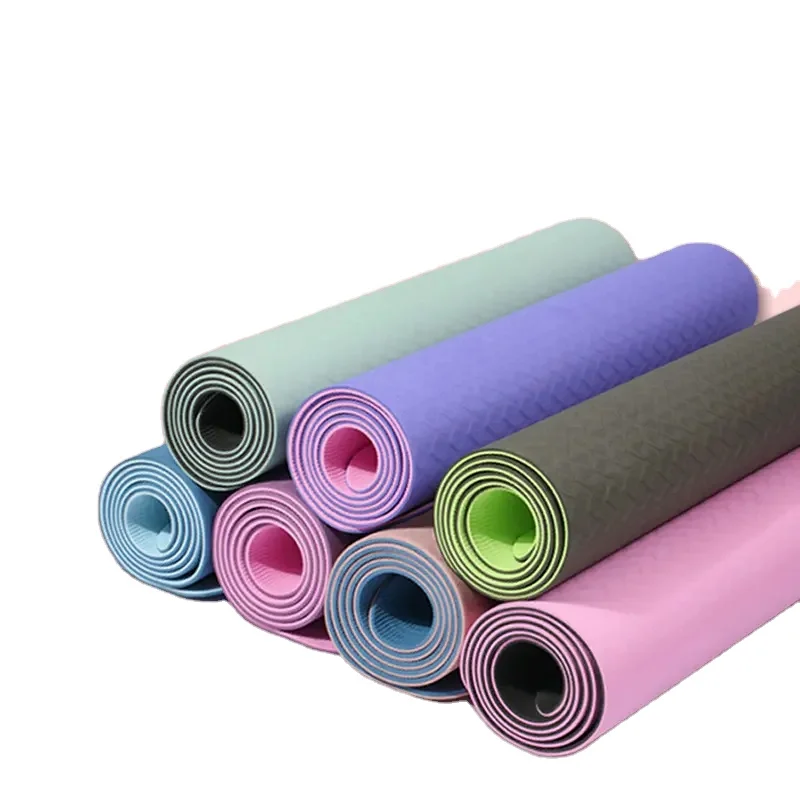 

wholesale eco-friendly rubber antiskid waterproof high-elastic multicolor thick TPE yoga mat