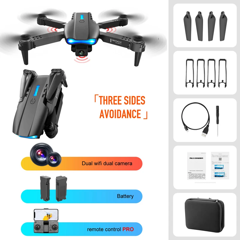 fly x5 explorers 4ch 2.4 g remote control quadcopter New E99 K3 PRO Rc Drone 4k Profesional HD Dual Camera Obstacle Avoidance WIFI FPV Foldable Quadcopter Adults Remote Control Toys orb remote control mini quadcopter RC Quadcopter