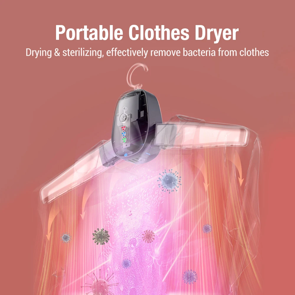 Electric Clothes Dryers Portable Household Clothes Dryer Shoes Overheat Protect Garment Dryer Machine Foldable for Home Travel 2