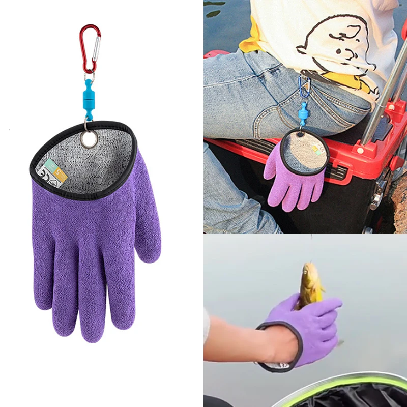 Waterproof Fishing Gloves Catching Thicken Anti Stab Protect Hand Sea