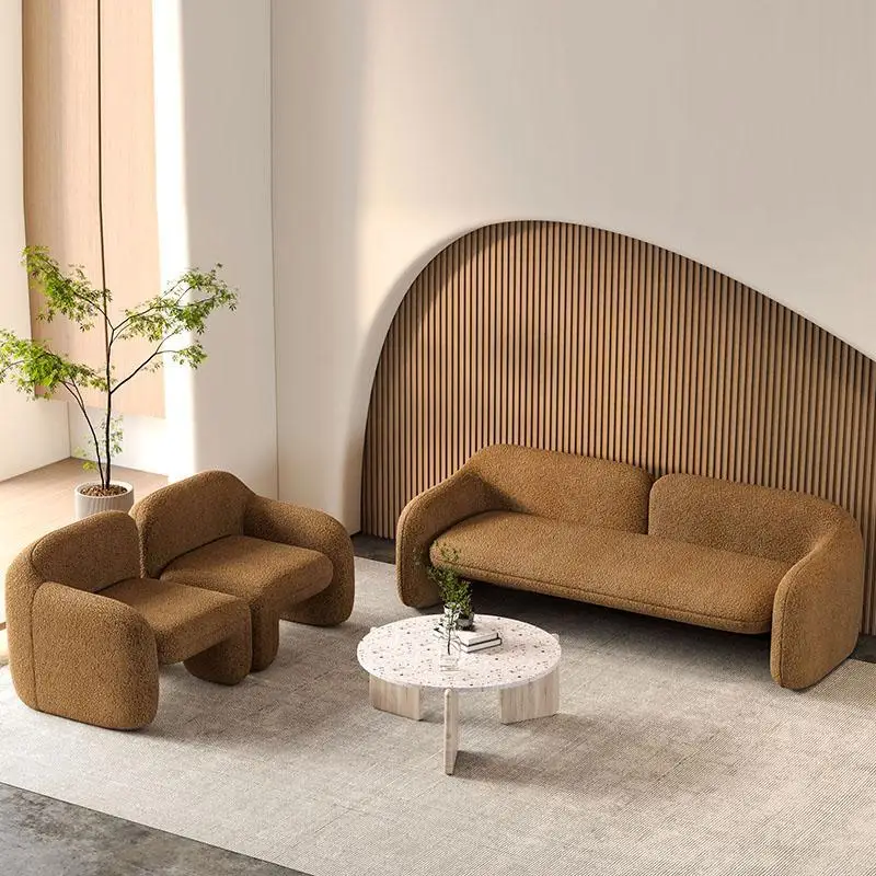 Single Sofa Light Luxury Design Sense Art Modern Living Room Balcony Leisure Area Creative Shaped Guest Table Chair Combination