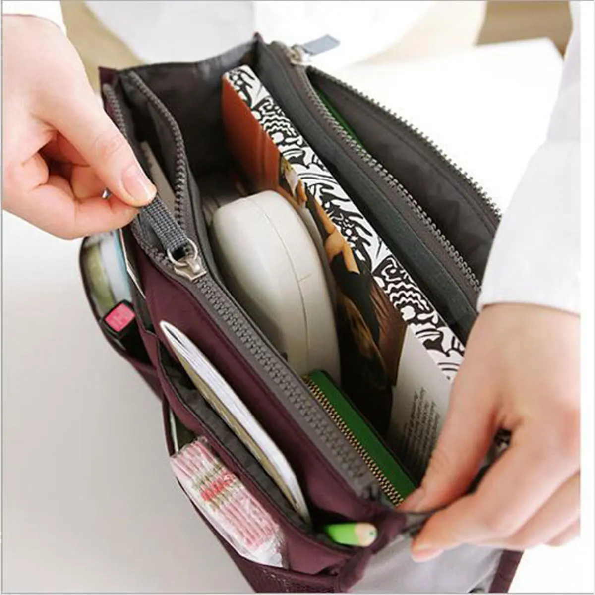 Storage Bag, Portable, Multifunctional, Travel, Dual Zipper