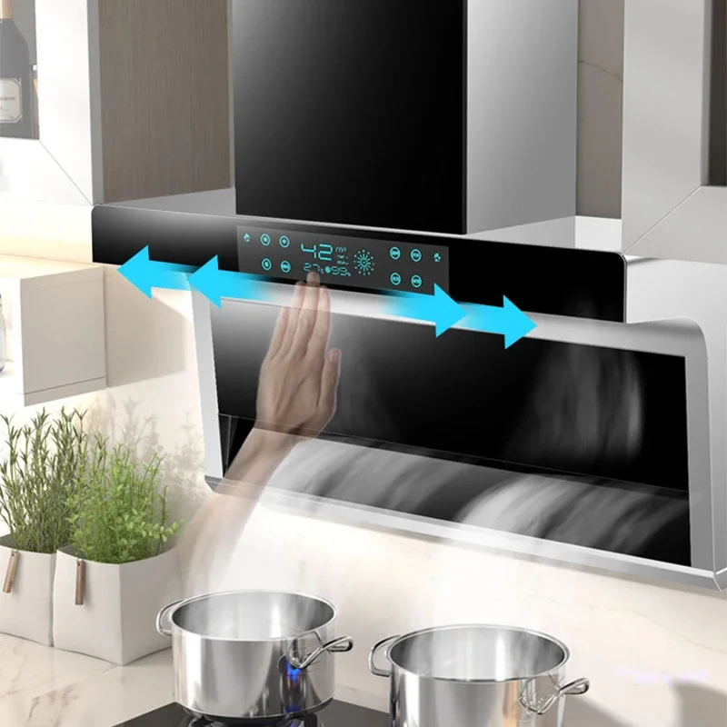 Range Hood For Kitchen Stainless Steel High Suction Automatic Washing Kitchen Touch Control Kitchen Extractor Hood Ventilator 6