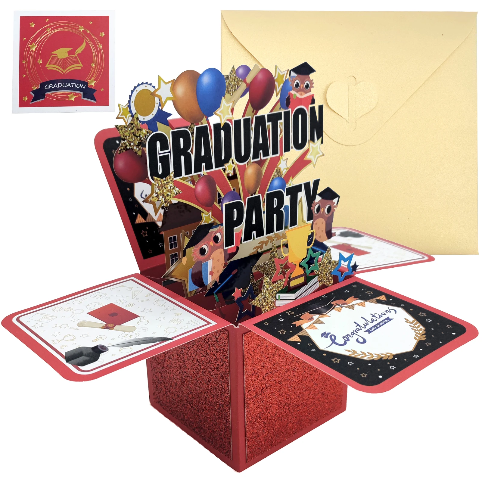 Greeting Cards Graduation Card Graduation Pop Up Card High School Cards 3D Popup Greeting Gift for Boy Girl