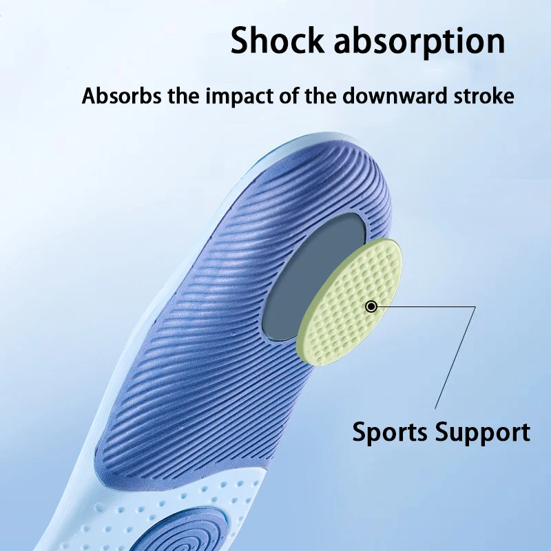 Enhanced Arch Support Shock-Absorbing Sports Insoles for Flat Feet - Unisex Anti-Slip Shoe Pads (1 Pair)