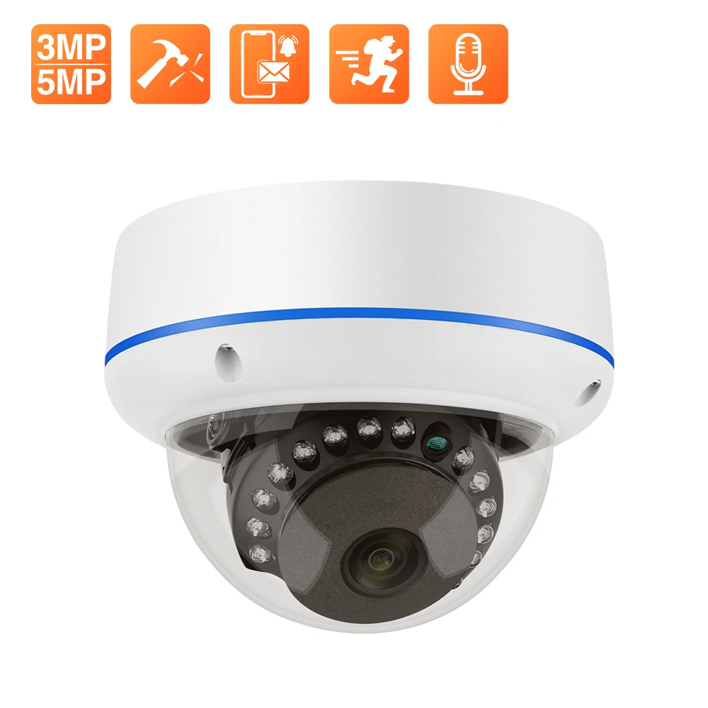 Techage Hd 4Mp 5Mp Poe Telecamera Ip Dome Telecamera Cctv Antideflagrante Per Interni Registrazione Audio Telecamera Di Sorveglianza Di Sicurezza Vide