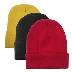 Winter Hats For Unisex New Beanies Knitted Solid Cute Hat Lady Autumn Female Beanie Caps Warmer Bonnet Women's Men's Casual Cap