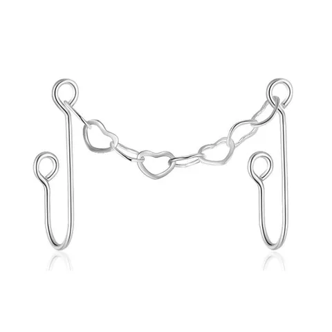 Double Nose Piercing Chain Women Heart Nose Clip Chain Stainless Steel Nose Stud Earring Pierced Chain Jewelry Decoration