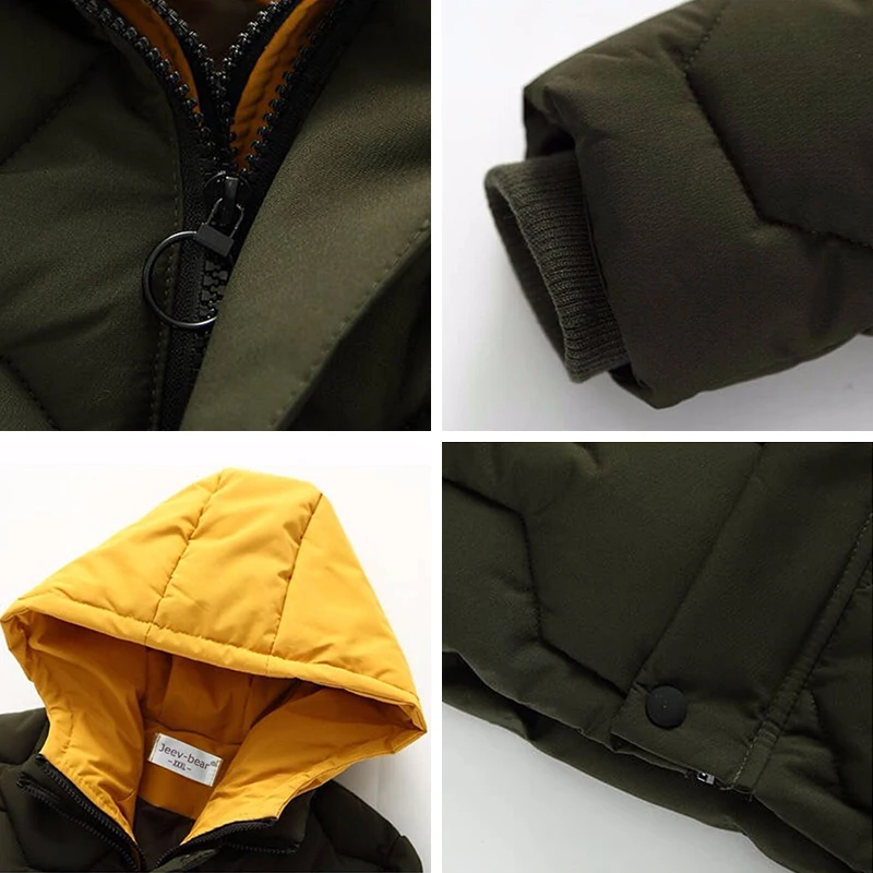 Children Jackets 4 6 8 10 12 14 Years Big Boys Jacket Autumn Winter Thicken Warm Teenager Kids Jackets Fashion Long Style Zipper Hooded Boys Coat