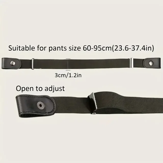 Traceless Invisible Elastic Belt Women's Belt Jeans Pants Men's Elastic Belt 2