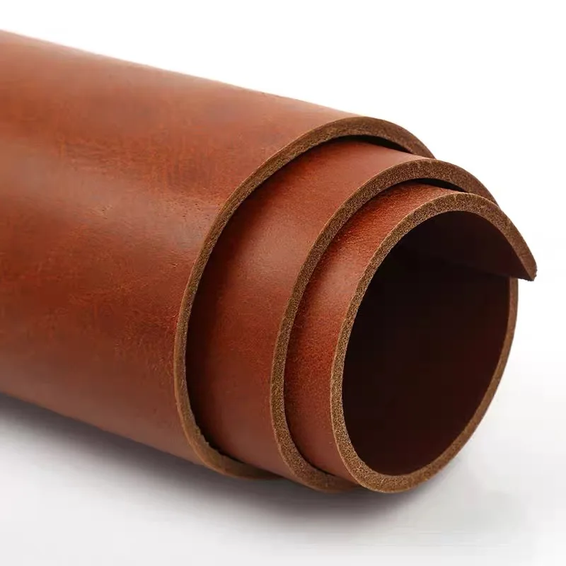 Premium Plant-Tanned 2.5mm Thick Top Layer Cowhide Leather - Brown/Black