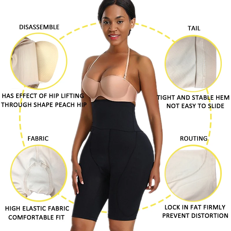 Women Hip Pads Waist Trainer Body Shapewear Tummy Shaper Fake Ass Butt Lifter Booties Enhancer Booty Lifting Thigh Trimmer Pants