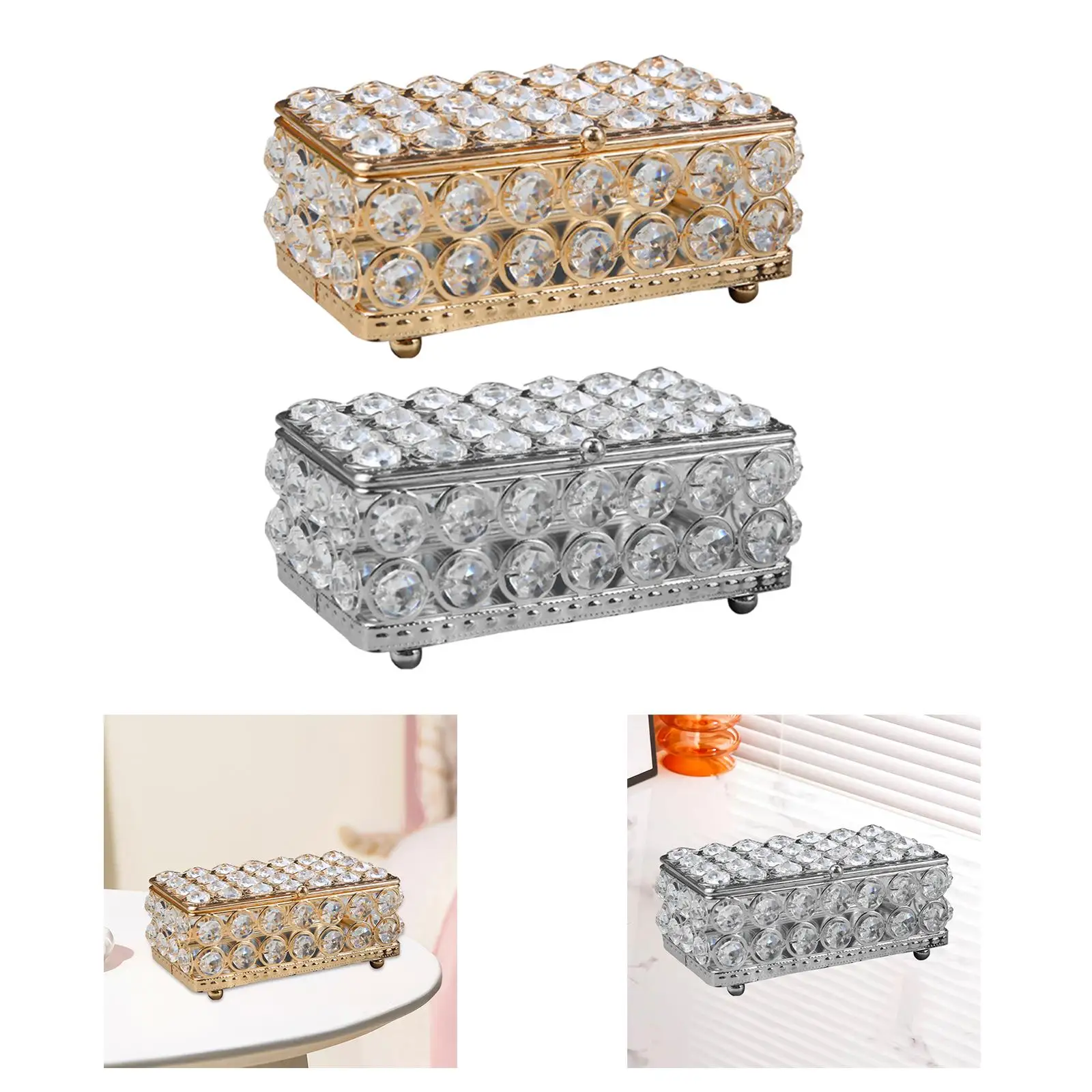 Jewelry Box Cosmetic Organizer Box Rings Case Elegant Earrings Rings Box for Bangles Bracelets Hairpin Necklaces Headwear