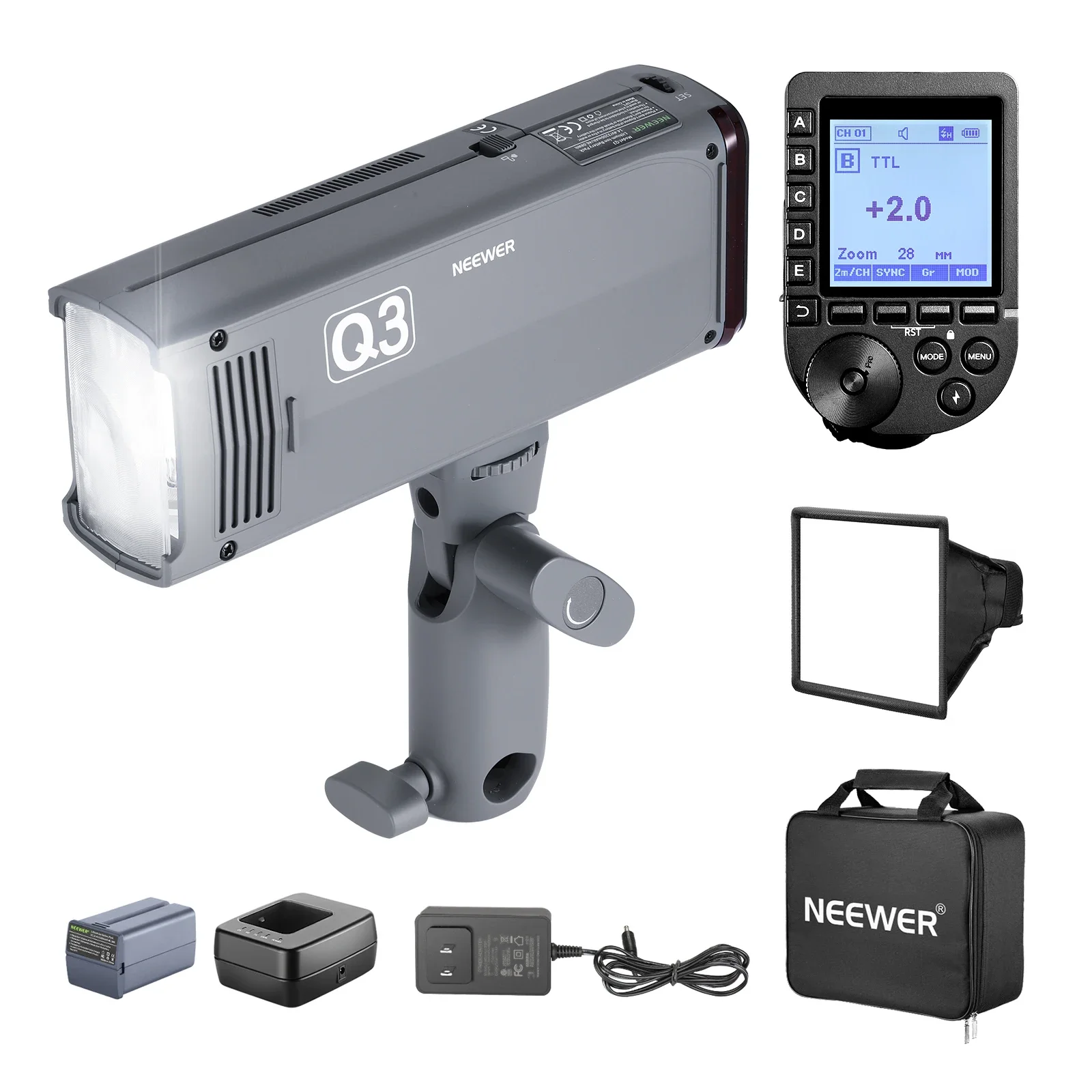 

NEEWER Q3 200Ws 2.4G TTL Flash (2nd Version), 1/8000 HSS Strobe Light Photography Monolight With QPRO-C Trigger